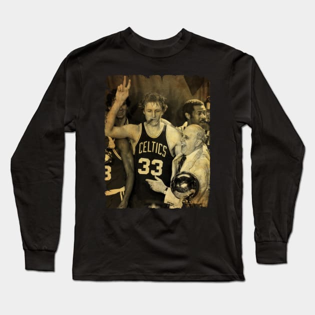 Larry Bird - Vintage Design Of Basketball Long Sleeve T-Shirt by JULIAN AKBAR PROJECT